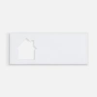 Лейбл из ПВХ с вырубкой «Дом», белый