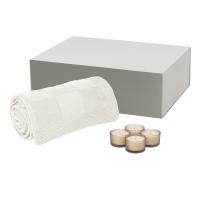 Подарочный набор Sento, Cella, бежевый (свеча, плед)