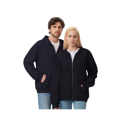 Толстовка оверсайз с капюшоном на молнии Monaco, темно-синий (размер XS-S)