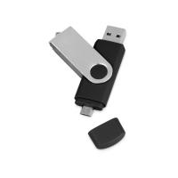 USB/micro USB-флешка 2. 0 на 16 Гб Квебек OTG, черный