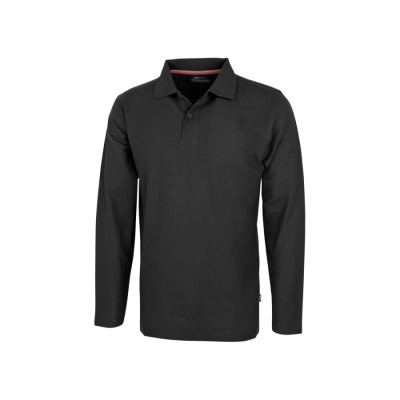 Рубашка поло Point мужская с длинным рукавом, черный (размер M)
