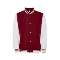 Бомбер утепленный California унисекс, гранатовый/белый