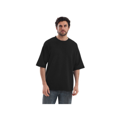 Футболка Kyoto из джерси 180 г/м2 с пич отделкой, унисекс, черный (размер 2XL)