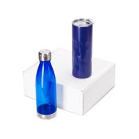 Подарочный набор с термокружкой и бутылкой Water cross,  синий