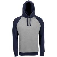 Толстовка унисекс Seattle, серый меланж с темно-синим