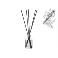 Диффузор с ароматом Табак и ваниль, 30мл, стекло, пробка, палочки 5 шт. , мешочек из органзы черный