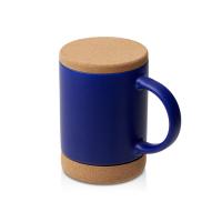 Кружка 450 мл с пробковым дном с крышкой Корк &amp; Бон, глубокий синий