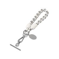 Брелок-браслет Bohemian c металлическим держателем для телефона, бело-черный