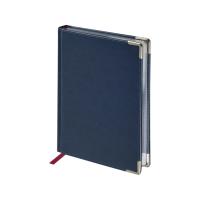 Ежедневник недатированный А5 Sidney Nebraska, синий (серебряный обрез, серебряные уголки)