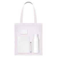 Подарочный набор Welcome Pack, белый (термобутылка, ежедневник, ручка, ЗУ, шоппер)