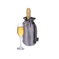 Охладитель для бутылки шампанского Cold bubbles из ПВХ в виде мешочка, серебристый