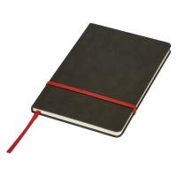 Блокнот Color линованный А5 в твердой обложке с резинкой, серый/красный