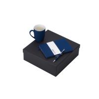 Подарочный набор с блокнотом С1, металлической ручкой и кружкой, темно-синий