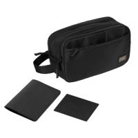 Подарочный набор Boston, черный (обложка на паспорт, картхолдер, дорожная косметичка)