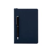 Бизнес-блокнот С3 софт-тач с магнитом, твердая обложка, 128 листов, темно-синий