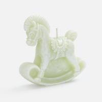 Свеча фигурная «Лошадка-качалка», светло-зеленая