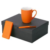 Подарочный набор c кружкой, пластиковой ручкой и повербанком С2, 10000 мА·ч, оранжевый