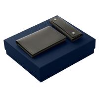 Подарочный набор Long River: обложка для паспорта, ключница (без лого Long River), синяя коробка