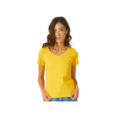 Футболка Heavy Super Club женская с V-образным вырезом, золотисто-желтый (размер M)