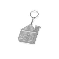 Брелок-рулетка Домик, 1 м. , серебристый