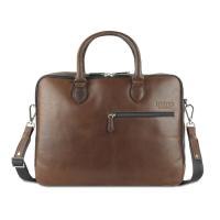 Сумка Mano Don Valentino, натуральная кожа в коричневом цвете, 41, 5 х 31 х 10 см