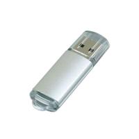 Флешка промо прямоугольной формы c прозрачным колпачком, 8 Гб, серебристый