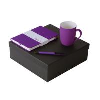 Подарочный набор с блокнотом С2, пластиковой ручкой и кружкой, фиолетовый