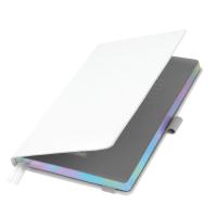 Ежедневник Galaxy недатированный, жесткая обложка, срез голограф. фольга, белый