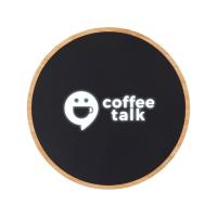 Беспроводное зарядное устройство с подсветкой лого Reedia S3, 15 Вт, бамбук, черный