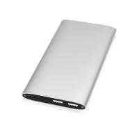 Портативное зарядное устройство Джет с 2-мя USB-портами, 8000 мА·ч, серебристый