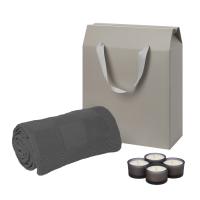 Подарочный набор Sento, Cella, серый (свечи, плед)