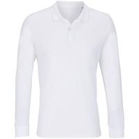 Рубашка поло унисекс с длинным рукавом Planet LSL, белая