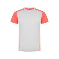 Спортивная футболка Zolder мужская, белый/меланжевый неоновый коралловый