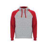 Толстовка с капюшоном Badet мужской, серый меланж/красный