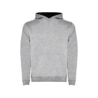 Толстовка с капюшоном Urban детская, серый меланж/черный