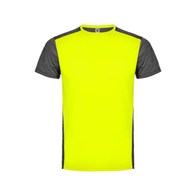 Спортивная футболка Zolder мужская, неоновый желтый/черный меланж