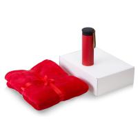 Подарочный набор с пледом, термосом Cozy hygge 2. 0, красный