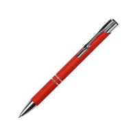 Ручка металлическая шариковая Legend Gum софт-тач, красный
