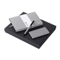 Подарочный набор c блокнотом С1, ручкой и повербанком 5000 мА·ч, серый