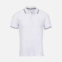 Рубашка поло унисекс Palermo, белая с темно-синим