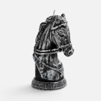 Свеча фигурная «Бюст лошади», серебристая