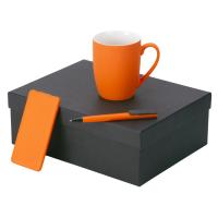 Подарочный набор c кружкой, пластиковой ручкой и повербанком С1, 5000 мА·ч, оранжевый