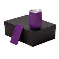 Подарочный набор с термокружкой и повербанком С1, 5000 мА·ч, фиолетовый