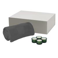 Подарочный набор Sento, Cella, зеленый (свеча, плед)