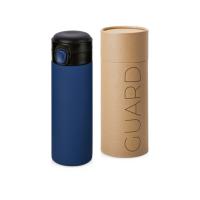 Вакуумная термокружка Waterline c кнопкой Guard, 400 мл, тубус, темно-синий