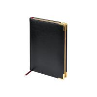 Ежедневник А5 датированный Sidney Nebraska 2026, черный (золотой обрез, золотые уголки)