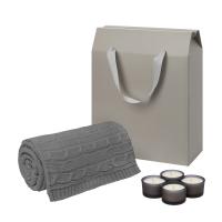 Подарочный набор Sento, Fado, серый (свечи, плед)