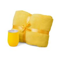 Подарочный набор Dreamy hygge 2. 0 с пледом и термокружкой, желтый
