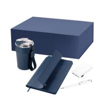Подарочный набор Monaco, синий (термокружка, аккумулятор, ежедневник, ручка)