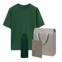 Набор с одеждой RUST (футболка, термобутылка, блокнот, ручка), зеленый/серый, 3XL/4XL